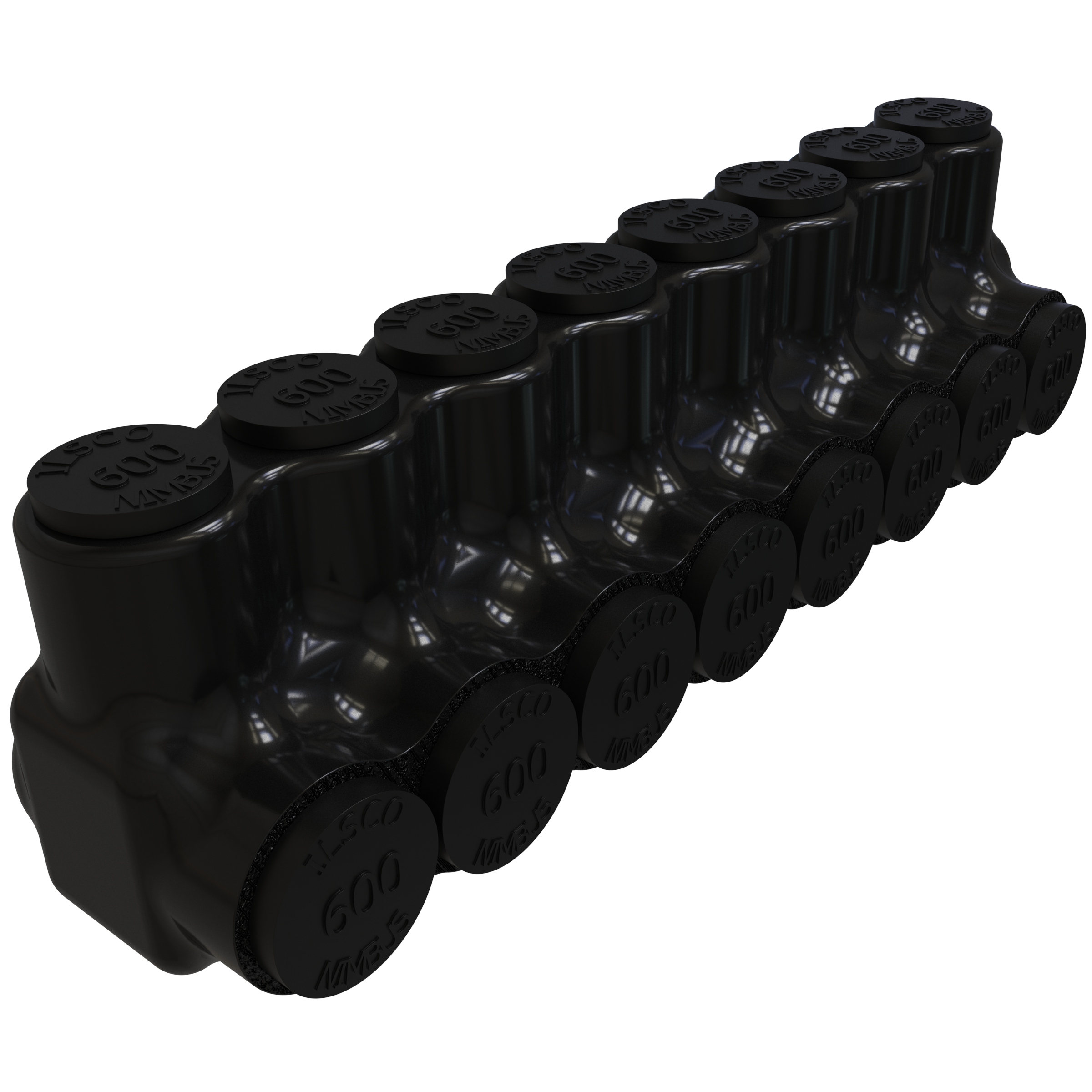 Product image for Ilsco PBTS-8-500 Nimbus Insulated Aluminum Multi-Tap Connector, Conductor Range 600-4, 8 Ports, Single Sided Entry, Tin Plated, UL, CSA