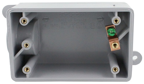 Product image for IPEX 077602 3/4 Inch Hub 17.5 In. PVC 1-Gang Rigid Conduit Box