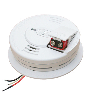 Product image for Kidde i12060 (21006376) AC/DC Wire-in Smoke Alarm, 9V Battery Backup, Ionization / Electrochemical Sensing