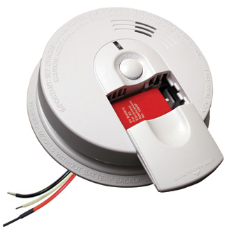 Product image for Kidde i4618 (21007581) 120V AC Wire-In Smoke Alarm w/ Slide Load Front Battery Door, Ionization Sensor