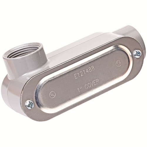 Product image for Hubbell Electrical Systems EALL-3CG 1 Inch Painted Aluminum Type LL Threaded Conduit Body with Cover and Gasket