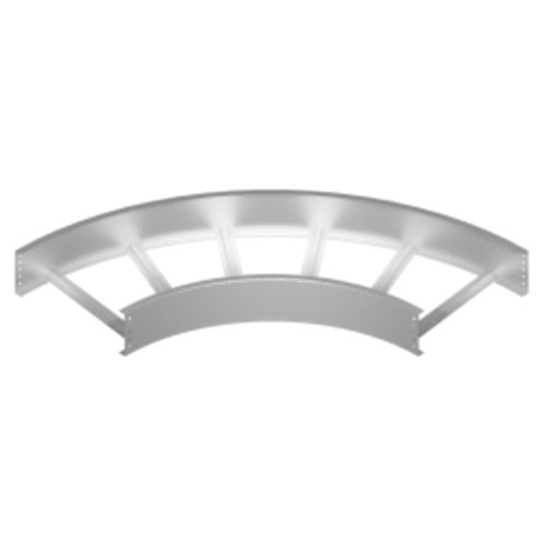 Product image for MP Husky ALMB1-12H90-24 Aluminum Ladder Cable Tray 90° Horizontal Bend, 12" Width, 24" Radius