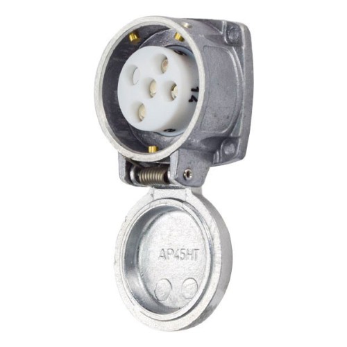 Product image for Meltric 09-24043-185 PNHT Receptacle, Metal, Aluminum, Metal, Size 1, IP44, 3P+G, 30A, 480 VAC, 60 Hz, High temperature