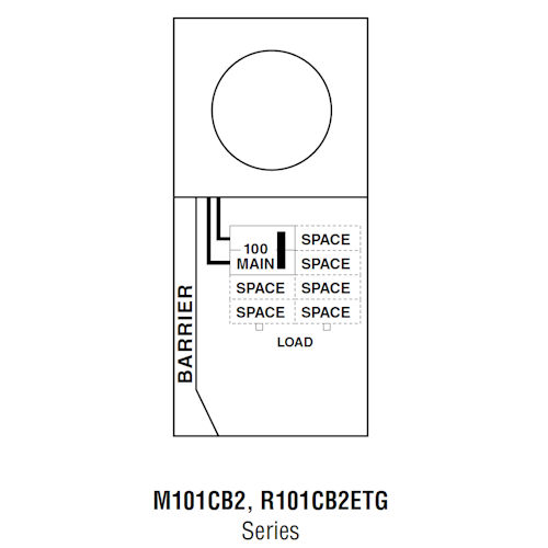 Product image for Midwest M101CB2 Metered Service Equipment, Ring Type, 100A 120/240V, 6-Spaces, Surface Mount, Overhead/Underground Feed, Circuit Protection, Galvanized Steel, NEMA-3R