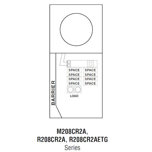 Product image for Midwest M208CR2A Metered Service Equipment, Ring Type, 200A 120/240V, 8-Spaces, Surface Mount, Overhead/Underground Feed, Circuit Protection, Galvanized Steel, NEMA-3R