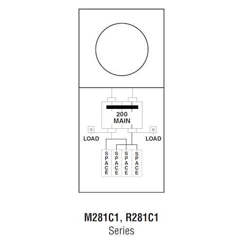 Midwest M281C1 Metered Service Equipment, Ring Type, 200A 120/240V, 4 ...