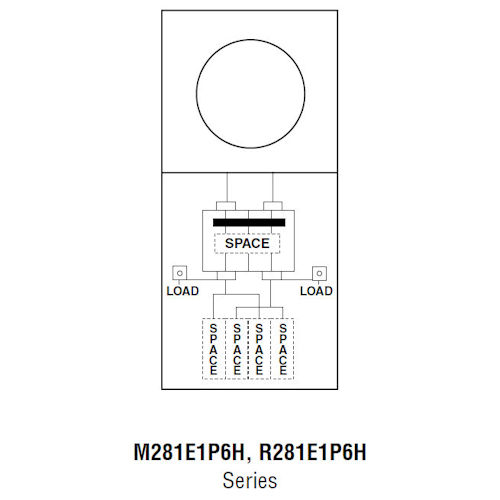 Product image for Midwest R281E1P6H Metered Service Equipment, Ringless, 200A 120/240V, 5-Spaces, Pedestal Mount, Inline & Head Post, Load Center, Galvanized Steel, NEMA-3R