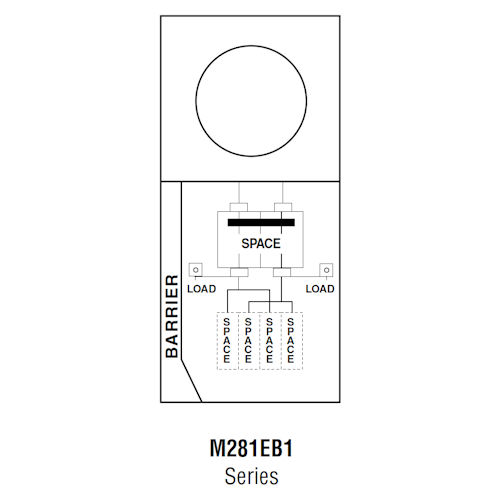 Product image for Midwest M281EB1 Metered Service Equipment, Ring Type, 200A 120/240V, 5-Spaces, Surface Mount, Overhead/Underground Feed, no Circuit Protection, Galvanized Steel, NEMA-3R
