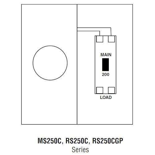 Product image for Midwest RS250CGP Metered Side-by-Side Service Equipment, Ringless, 200A 120/240V, no Spaces, Surface Mount, Overhead/Underground Feed, Circuit Protection, Galvanized Steel, NEMA-3R