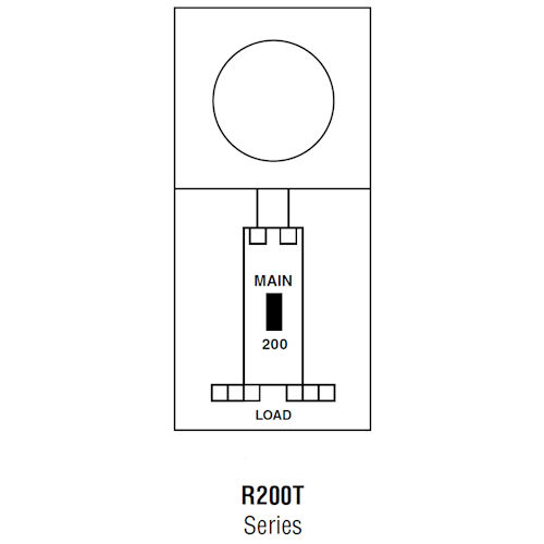 Product image for Midwest R200T Metered Service Equipment, Ringless, 200A 120/240V, no Spaces, Surface Mount, Overhead Feed, Circuit Protection, Galvanized Steel, NEMA-3R