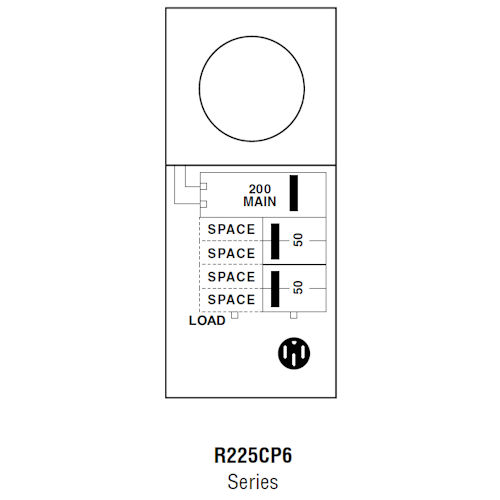 Product image for Midwest R225CP6 Metered Service Equipment, Ringless, 200A 120/240V, 4-Spaces, Pedestal Mount, Inline & Head Post, Circuit Protection & Load Center, Galvanized Steel, NEMA-3R