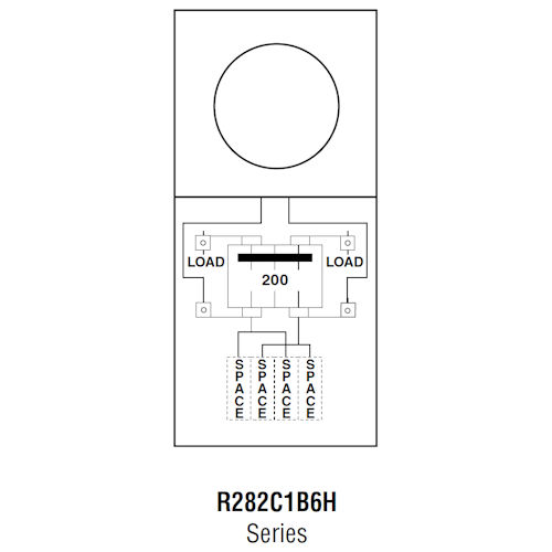 Product image for Midwest R282C1B6H Metered Service Equipment, Ringless, 200A 120/240V, 4-Spaces, Pedestal Mount, Back-to-Back Head Post, w/ Circuit Protection & Load Center, Galvanized Steel, NEMA-3R