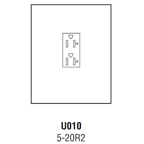 Product image for Midwest U010 Unmetered Power Outlet, 20A 120V, Surface Mount, 5-20R2 Receptacle, Galvanized Steel, NEMA-3R