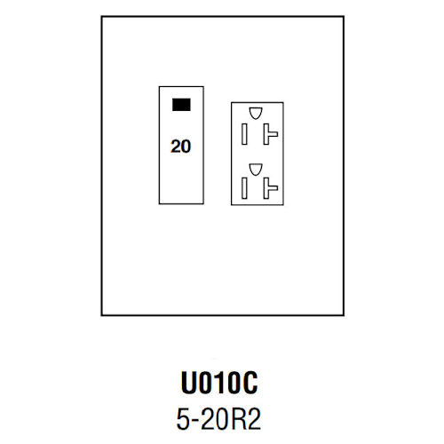 Product image for Midwest U010C Unmetered Power Outlet, 20A 120/240V, Surface Mount, 5-20R2 Receptacle, THQL1120 Circuit Protection, Galvanized Steel, NEMA-3R
