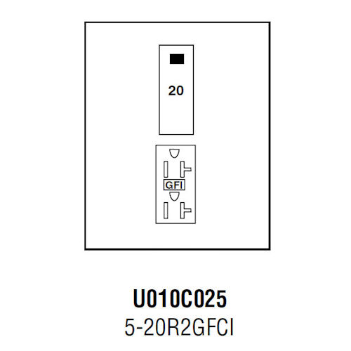 Product image for Midwest U010C025 Unmetered Power Outlet, 20A 120V, Surface Mount, 5-20R2GFCI Receptacle, Galvanized Steel, NEMA-3R, Gray