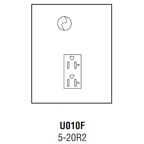 Product image for Midwest U010F Unmetered Power Outlet, 20A 120V, Surface Mount, 5-20R2 Receptacle, FH2 Circuit Protection, Galvanized Steel, NEMA-3R