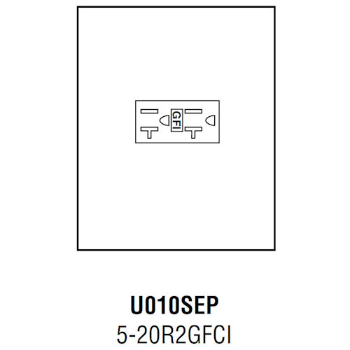 Product image for Midwest U010SEP Unmetered Power Outlet, 20A 120V, Surface Mount, 5-20R2GFCI Receptacle, Galvanized Steel, NEMA-3R