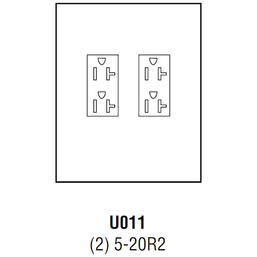 Product image for Midwest U011 Unmetered Power Outlet, 20A 120V, Surface Mount, (2) 5-20R2 Receptacles, Galvanized Steel, NEMA-3R