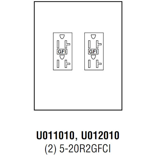 Product image for Midwest U011010 Unmetered Power Outlet, 20A 120V, Surface Mount, (2) 5-20R2GFCI Receptacles, Galvanized Steel, NEMA-3R