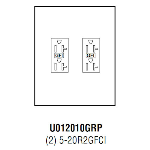 Product image for Midwest U012010GRP Unmetered Power Outlet, 20A 120V, Surface Mount, (2) 5-20R2GFCI Receptacles, Galvanized Steel, NEMA-3R, Camo Green