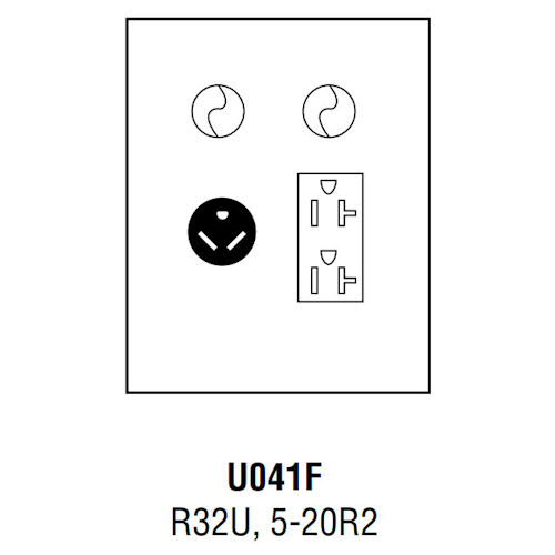Product image for Midwest U041F Unmetered Power Outlet, 30A 120/240V, Surface Mount, R32U, 5-20R2 Receptacles, FH3, FH2 Circuit Protection, Galvanized Steel, NEMA-3R