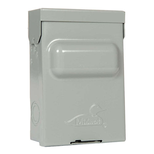 Product image for Midwest U065F1 Metallic Fusible AC Disconnect, 60A 1-Phase 120/240V 10hp, 5" x 9" Cabinet Size