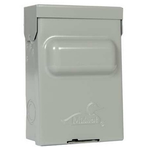 Product image for Midwest U065P Metallic Non-Fusible AC Disconnect, 60A 1-Phase 120/240V 10hp, 5" x 7" Cabinet Size
