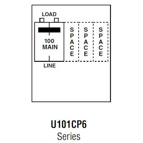 Product image for Midwest U101CP6 Unmetered Service Equipment, 100A 120/240V, 3-Spaces, Pedestal Mount, w/ Circuit Protection & Load Center, Galvanized Steel, NEMA-3R