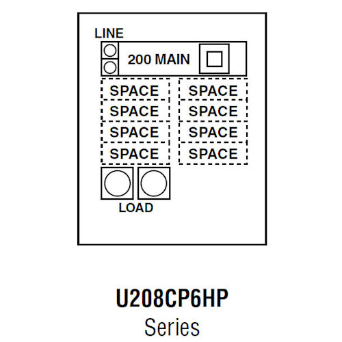 Product image for Midwest U208CP6HP Unmetered Service Equipment, 200A 120/240V, 8-Spaces, Pedestal Mount, w/ Circuit Protection & Load Center, Galvanized Steel, NEMA-3R