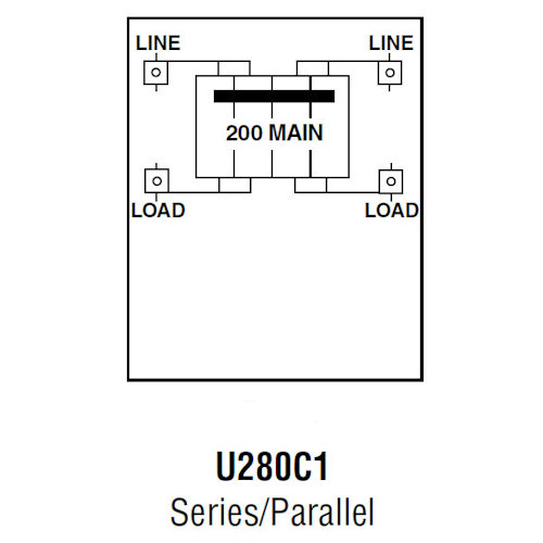 Product image for Midwest U280C1 Unmetered Service Equipment, 200A 120/240V, 0-Spaces, Surface Mount, Circuit Protection, Galvanized Steel, NEMA-3R