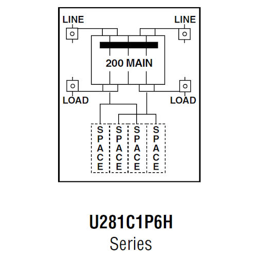 Product image for Midwest U281C1P6H Unmetered Service Equipment, 200A 120/240V, 4-Spaces, Pedestal Mount, w/ Circuit Protection & Load Center, Galvanized Steel, NEMA-3R