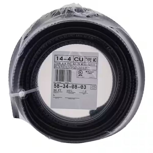 Product image for Morris 230-14-4EZ EZ-In Mini-Split Cable, 14 AWG Stranded, 4 Conductor, 600V, 50ft Roll