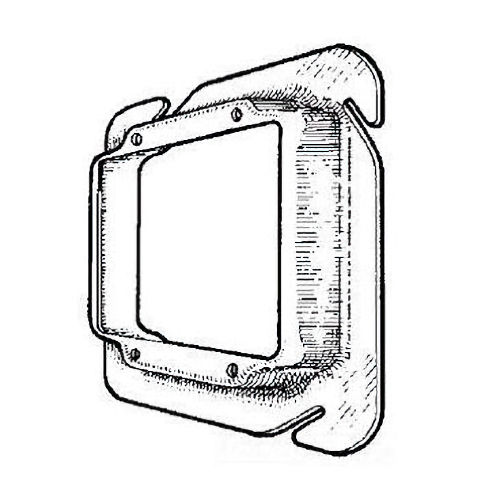 Product image for Mulberry 11345 4-11/16" 2-Gang Square Box Device Cover, 1-1/4" Raised, Galvanized Steel