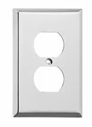 Product image for Mulberry 97101 1-Gang Satin 430 Stainless Steel 1-Duplex Receptacle Wallplate