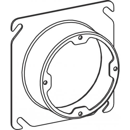 Product image for Orbit 43125X 4" Square Plaster Ring, 1-1/4" Raised, 2-3/4" O.C., Steel