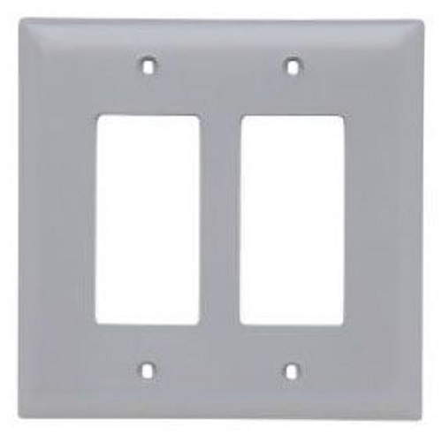 Product image for Pass & Seymour SP262-GRY 2Gang Wall Plate, 2-Toggle / 1-Decorator, Standard - Gray