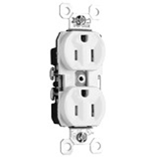 Product image for Pass & Seymour TR15BK Tamper-Resistant Straight Blade Receptacle, Commercial Grade, 15A, 125V, Black