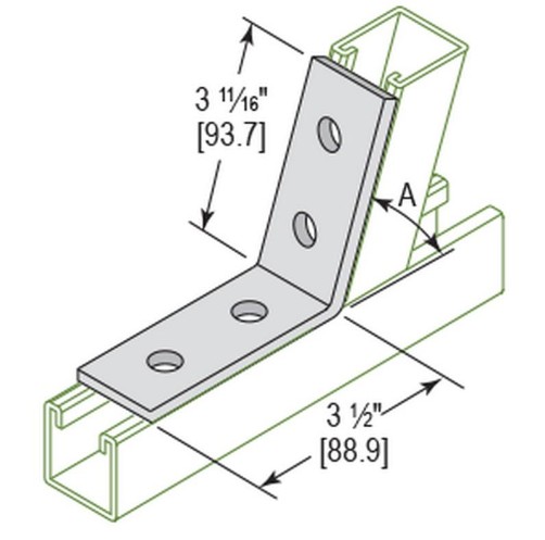 Product image for PHOSUP L62-0000S4 CORNER ANGLE OPEN 45 DEGREE 4 HOLE
