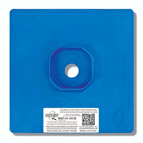 Product image for QuickFlash E-4/0SB Electrical 4/0 Box Flashing Panel, Plastic, used on 1-Coat Stucco & Lap Siding