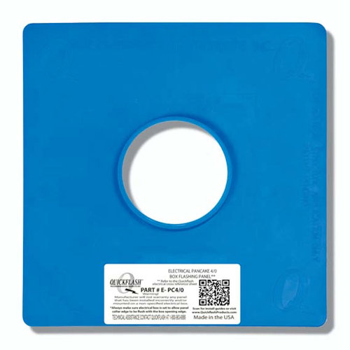 Product image for Quickflash E-PC4/0 Electrical Pancake 4/0 Box Flashing Panel, used on 3-Coat Stucco & Lap Siding