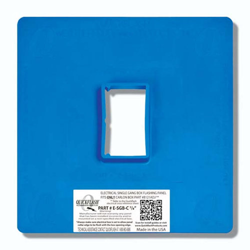 Quickflash ESGBC7/8" Electrical Single Gang Box Flashing Panel, used