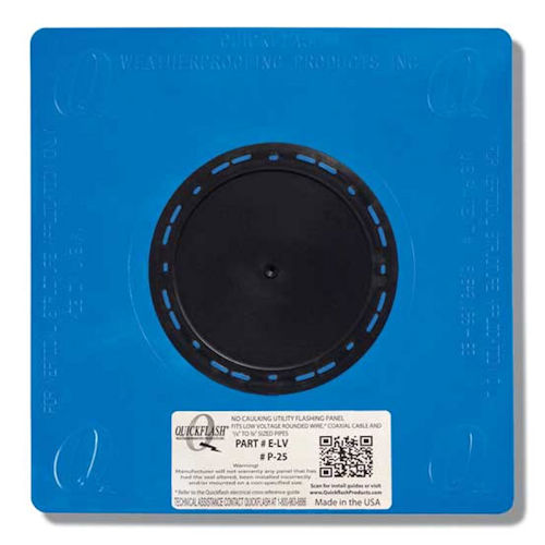 Product image for Quickflash P-50 Plumbing, Gas & HVAC Flashing Panel, fits 1/2" to 3/4" Copper, PVC & Rigid Pipes