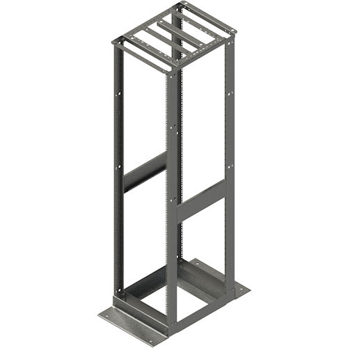 Product image for RXL-2442-BK7029S Fixed Four Post Rack, 7'H (45U), 29" Depth, 3/8" Square Punched Rails