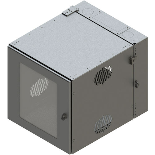 Product image for RXL-4500-BK1218GT Black, 12U Standard Cube Wall Mount, Plexi-Glass Door, #12-24 Tapped, 18" Usable Depth