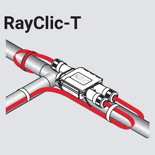 Product image for Raychem RayClic-T (014023-000) 3-Cable Tee Splice Kit, for XL-Trace Edge, IceStop, HWAT Heating Cables