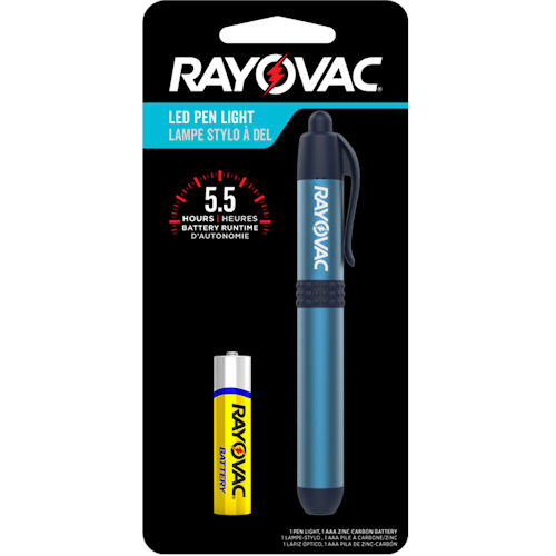 Product image for Rayovac BEPN1AAA-BTB Brite Essentials™ (1) AAA LED Pocket Pen Flashlight, 3 Lumens, 11ft Beam