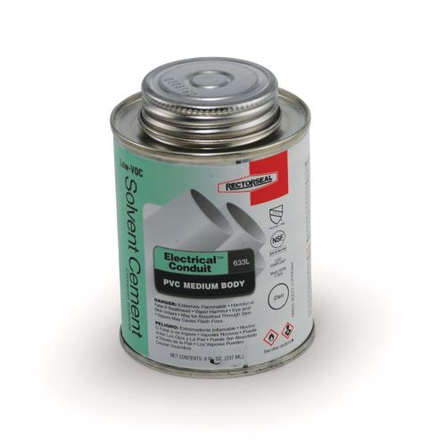Product image for Rectorseal 55980 Low-Voc PVC Medium Body Solvent Cement, Clear, 1/2-Pint
