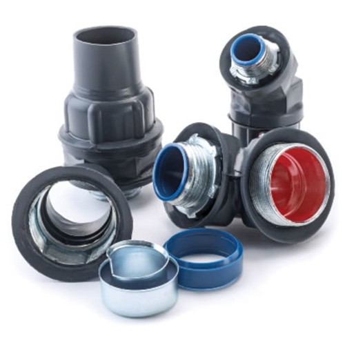 Product image for Plasti-Bond PR5357 2 Inch 40 Mil Gray PVC Ferrous Metal 90 Degrees Liquidtight Connector