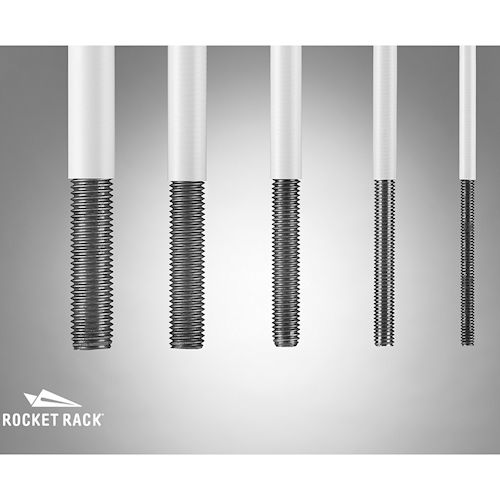 Product image for Robroy RRPVC304121/2 Rocket Rod® PVC-Coated Threaded Rod, 1/2" x 12ft, 304 Stainless Steel