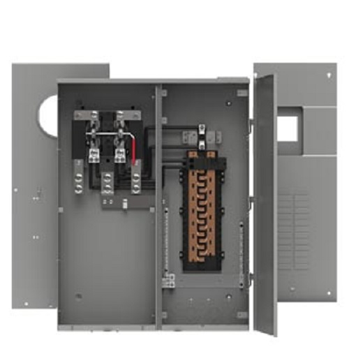 Product image for Siemens MC3042B1400SDL 120/240 VAC 400 Amp 1-Phase 3-Wire Lever Bypass Combination Meter Load Center, Factory Installed Main Breaker, 30 (1inch) Spaces, UG Feed, Ring Type Cover, Lever Bypass Socket, Surface Mounting
